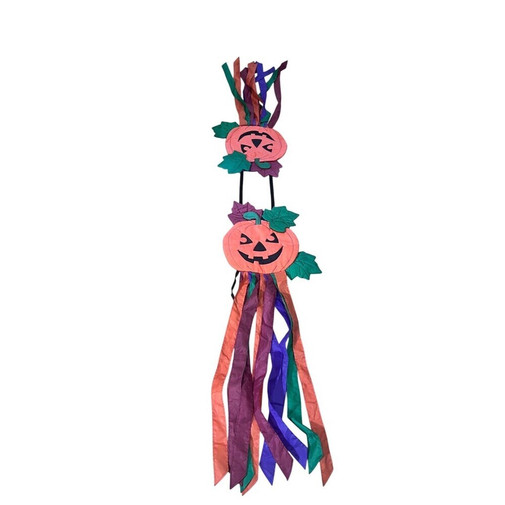 Halloween 41" Pumpkin Windsocks Outdoor Garden Decorations Seasonal Multicolor
